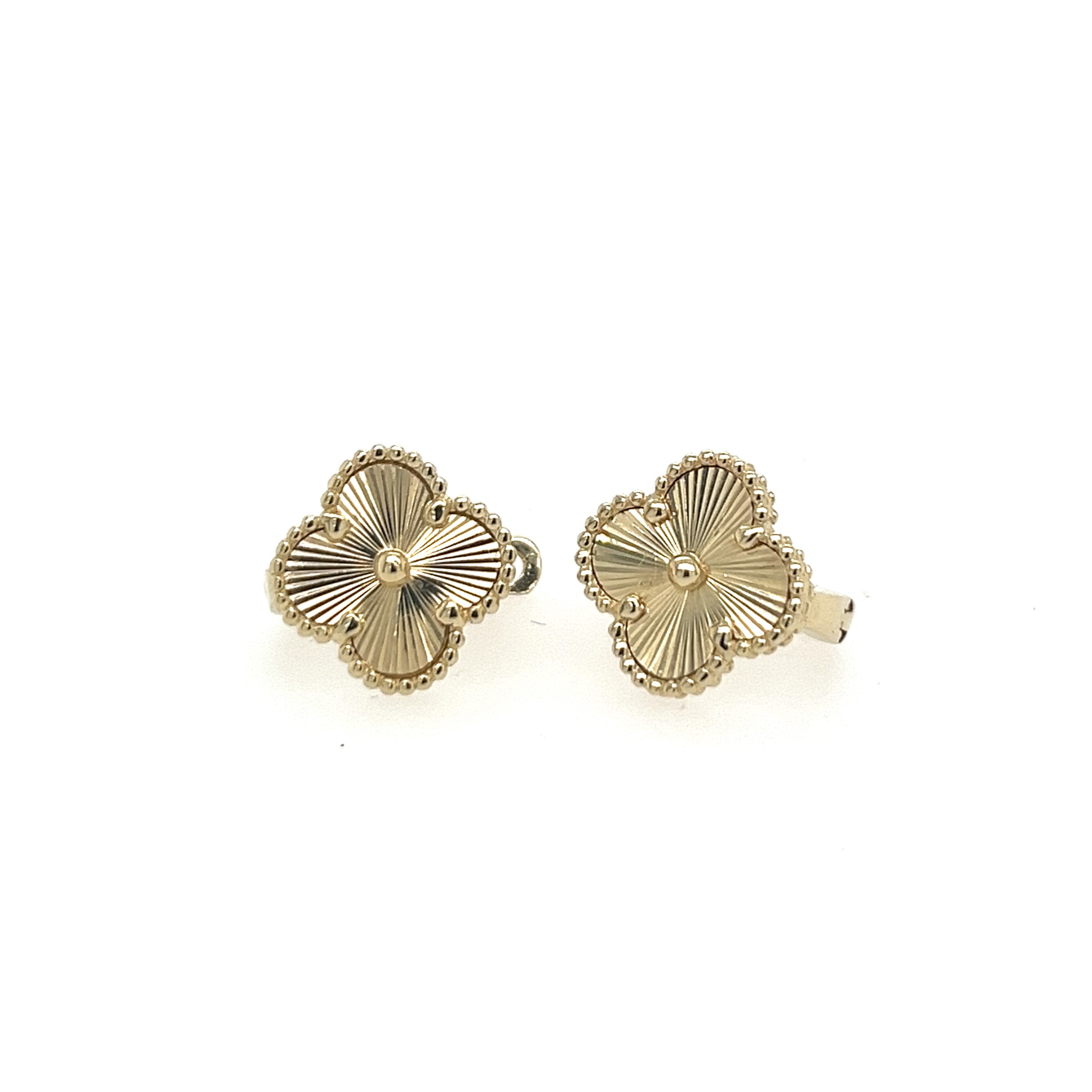Vintage Jewelry – 14KT Gold - Earrings Clover