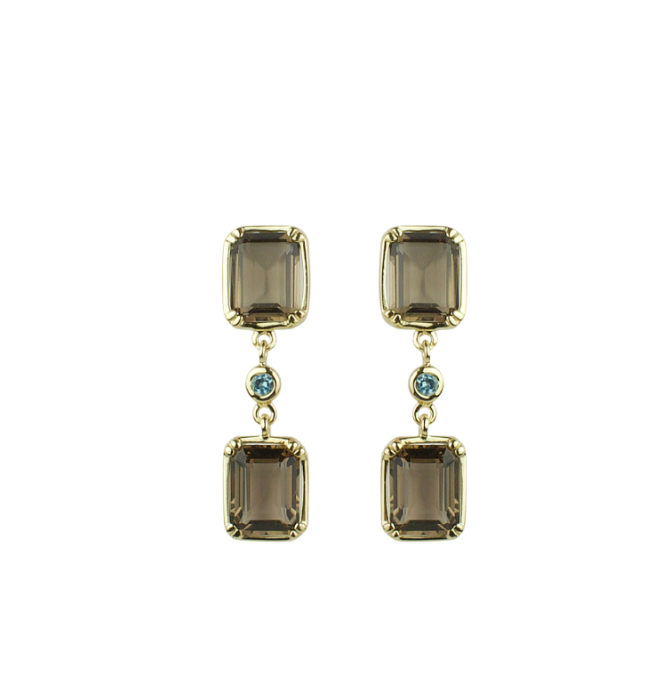 Sputnik Jewelry - Earrings Smokey Quartz Topaz