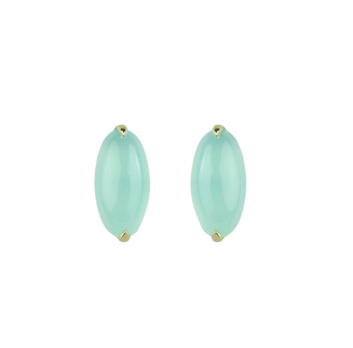 Sputnik Jewelry - Earstuds Aqua Chalcedony