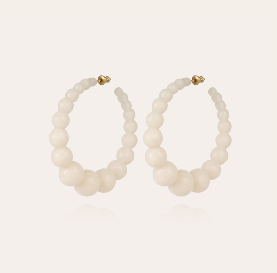 Gas Bijoux - Earrings Andy XL White