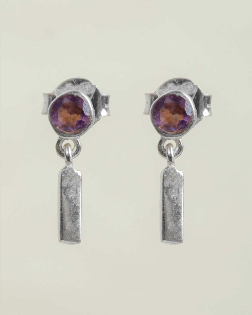 Muja Juma - Earrings Amethyst 10588gb33 Silver