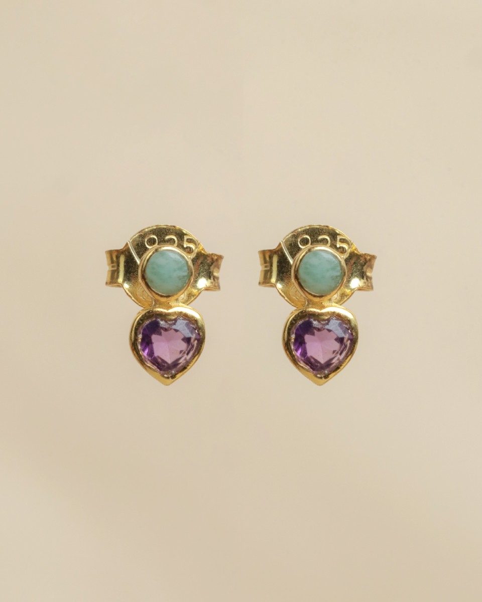 Muja Juma - Earrings Amethyst Amazonite 10657gb33