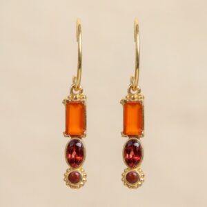 Muja Juma - Earrings Red Agate Garnet 10423gb10