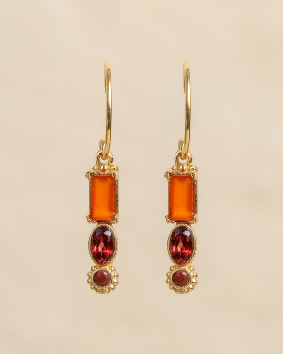 Muja Juma - Earrings Red Agate Garnet 10423gb10