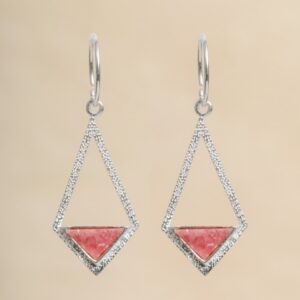 Muja Juma - Earrings Rhodonite 10537sb24 Silver