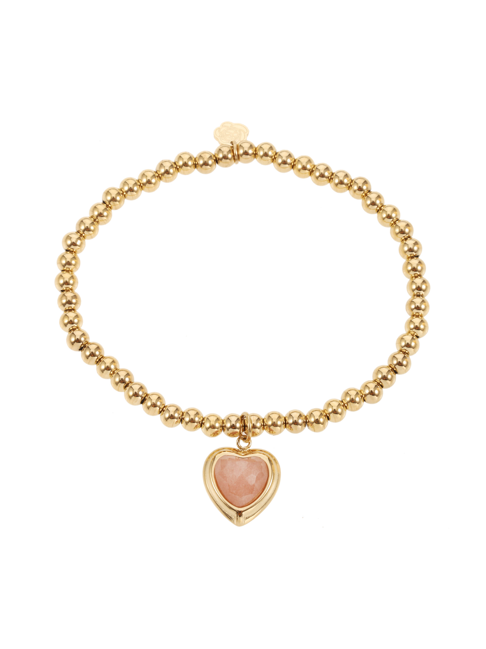 Rose & Camellia - Bracelet Vintage Style Pink Heart