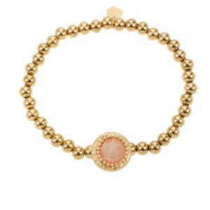 Rose & Camellia - Bracelet Vintage Style Pink Round