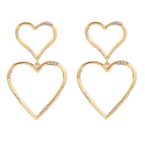 Rose & Camellia - Earrings Double Sparkle Hearts