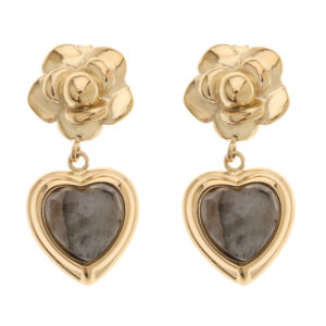 Rose & Camellia - Earrings Vintage Style Labradorite Rose