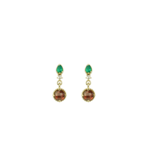 Sputnik Jewerly - Earrings Garnet Green Onyx