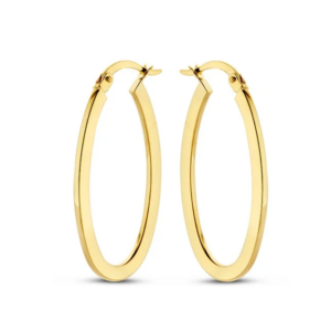 14kt Gold - Earrings Flat Ovals s10312