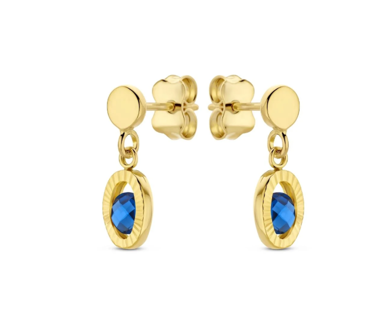 14kt Gold - Earrings Royal Blue