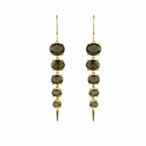 Sputnik Jewelry - Earrings Smokey Quartz Spikes