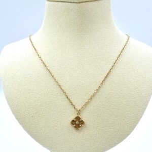 14 karaat collier klavertje