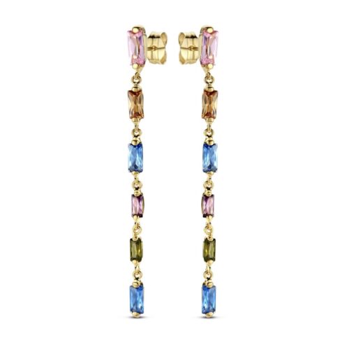 14 Karaat Gouden Oorbellen met Toermalijn | Emerald Slijpvorm