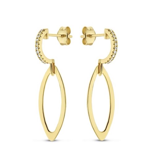 14 Karaat Gouden Oorbellen met Diamant 0,11 ct | Wesselton