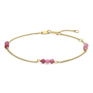 14 Karaat Gouden Armband met Paarse Toermalijn – 19 cm