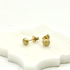 14 Karaat Gouden Oorknoppen 6 mm | Italiaans Design met Satijnen Afwerking