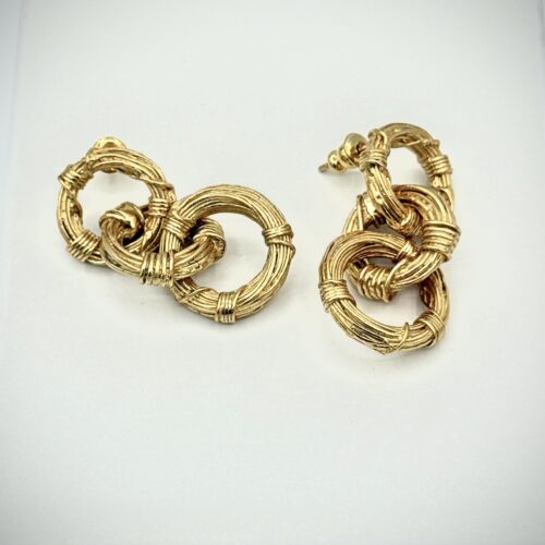 Gas Bijoux - Vergulde Oorbellen met Schakelontwerp – Luxe Statement Oorbellen