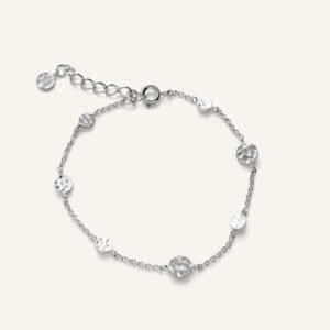 minimalistische zilveren stippenarmband met cirkels verstelbaar