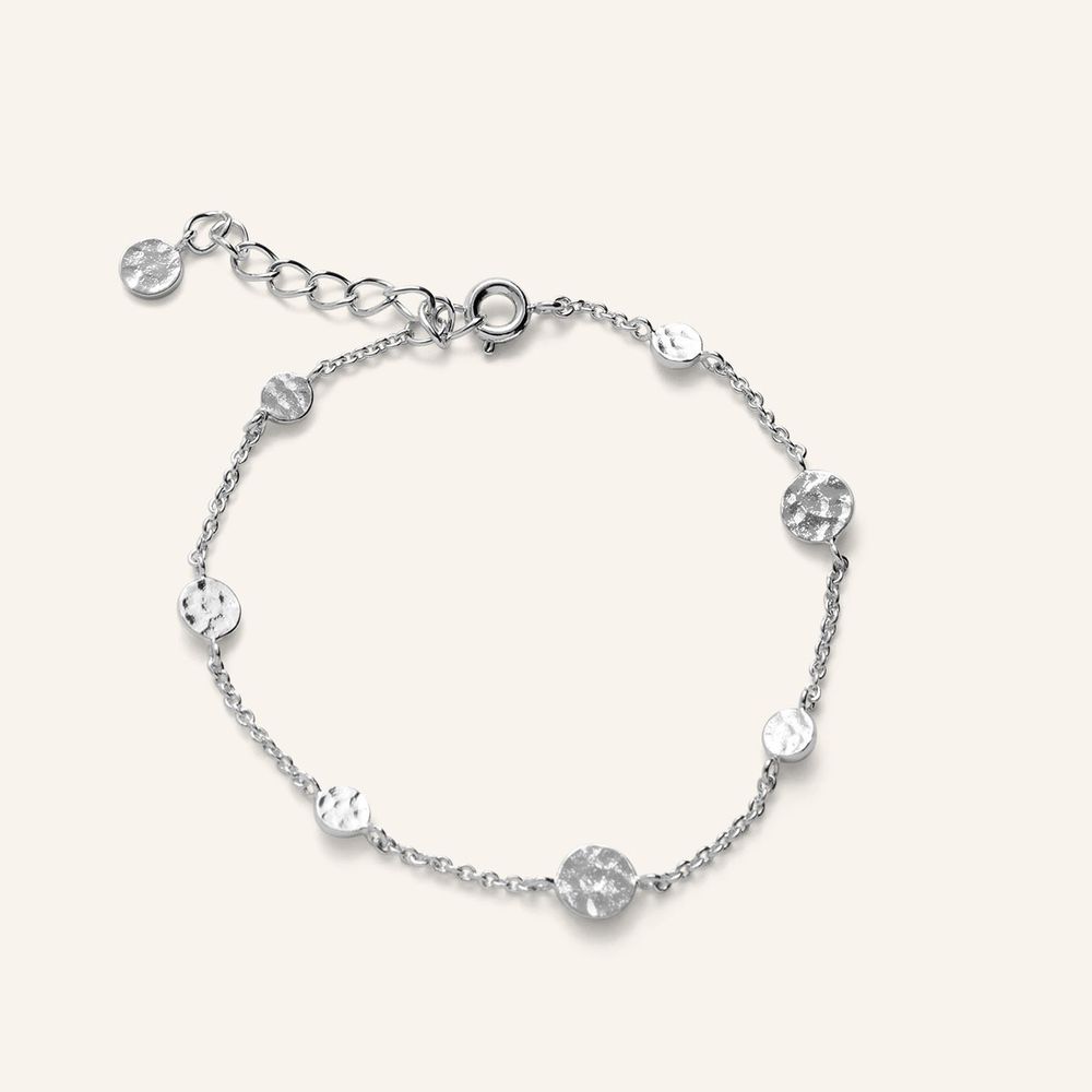 Stippenarmband minimalistische zilveren stippenarmband met cirkels verstelbaar