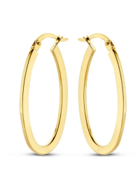 14kt Gold - Earrings Flat Ovals s10312