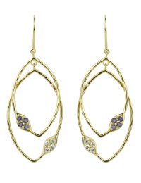 oorbellen verguld zilver met ioliet en topaas design oorbellen