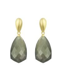 oorbellen met labradoriet verguld zilver elegante edelsteen oorbellen