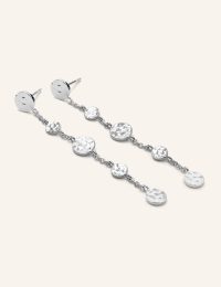 minimalistische druppel oorbellen met stippen zilver gehamerd