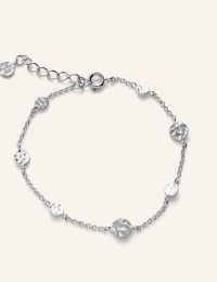 minimalistische zilveren stippenarmband met cirkels verstelbaar